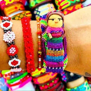 Handmade Mexican Worry Doll Bracelet